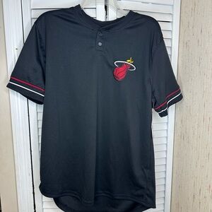 NBA Miami Heat Black Shirt with Red and White Details